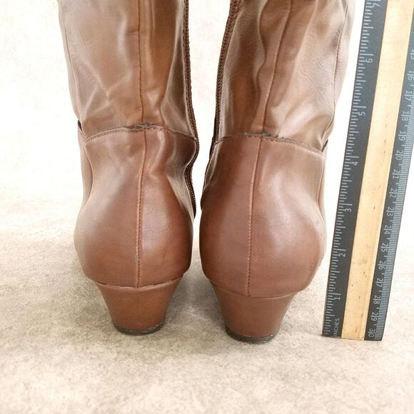 Style & Co. Womens Rainne Size 9 Tan Low Wedge Knee High Riding Boots - Picture 5 of 12